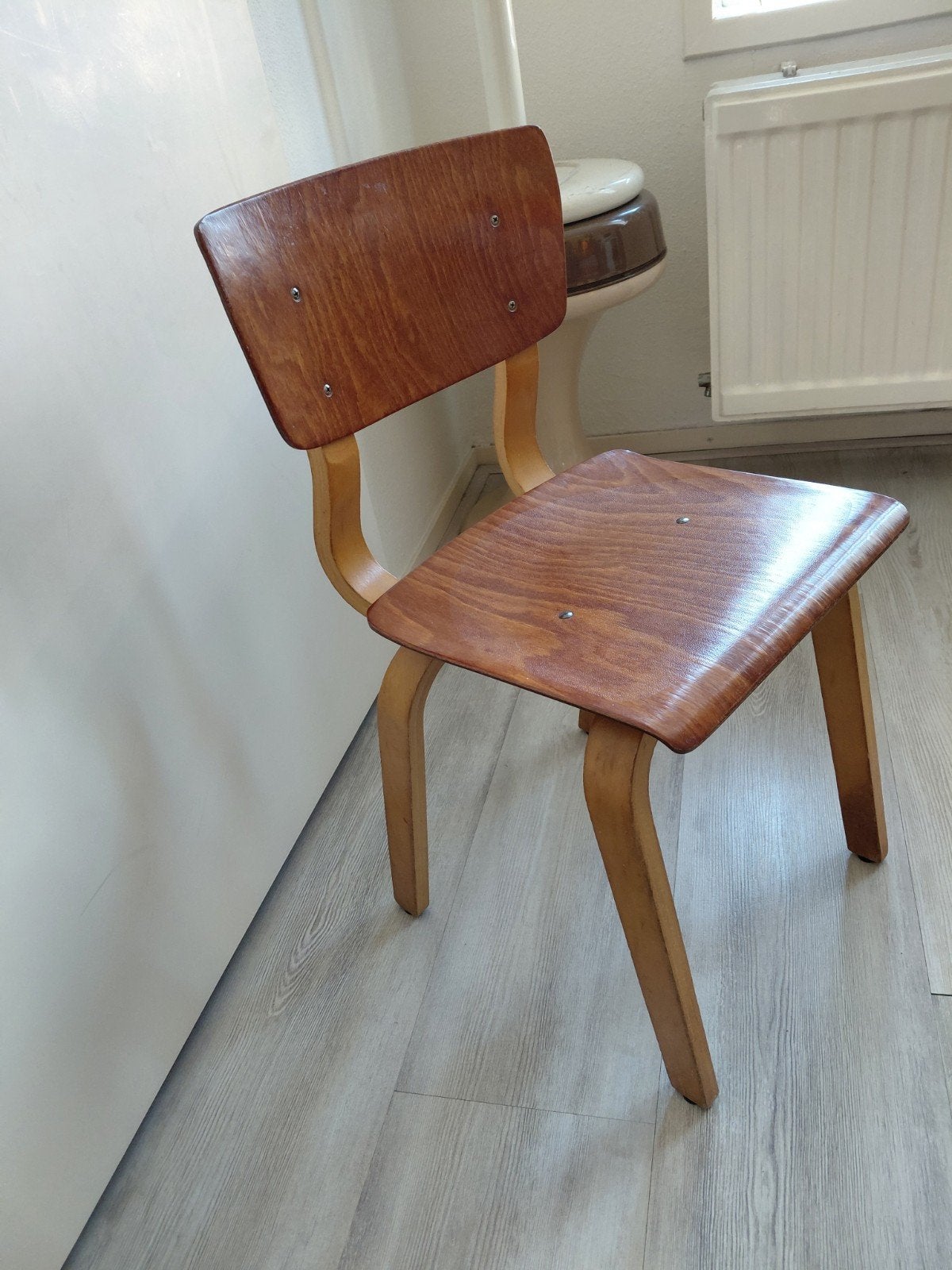 Vintage jaren 60 schoolstoeltje kleuter/peuter stoeltje, Ophalen, Gebruikt, Stoel(en)