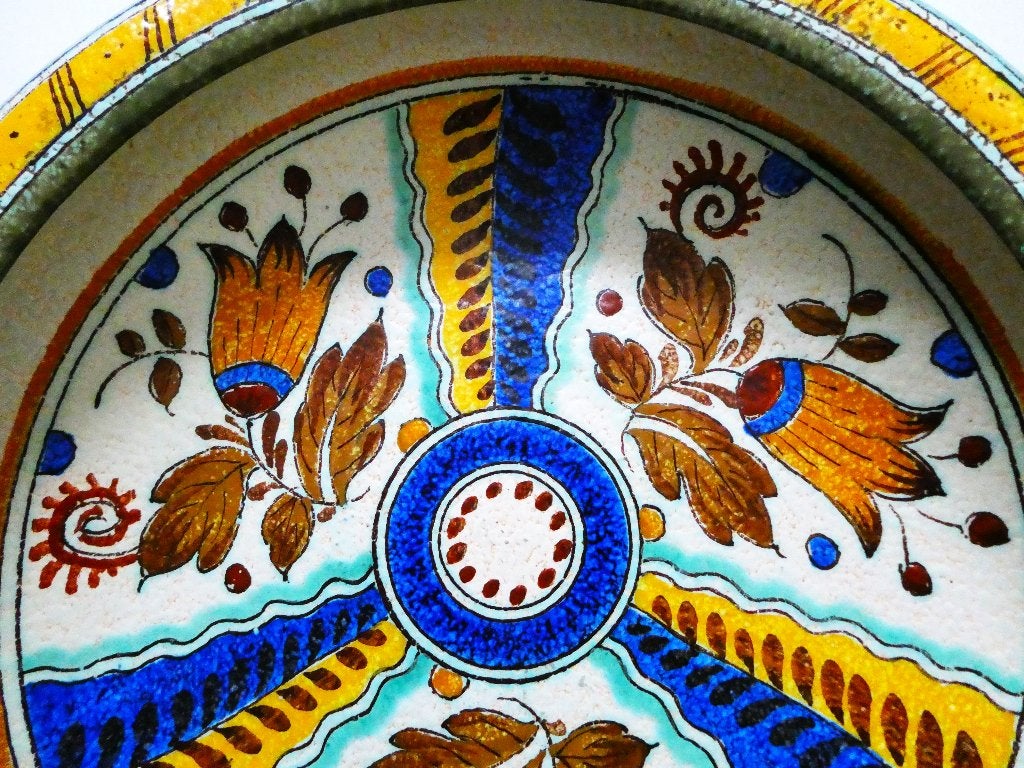 Goudse plateel fruitschaal met tulpen PHZ Zuid Holland Gouda, Antiek en Kunst, Ophalen of Verzenden