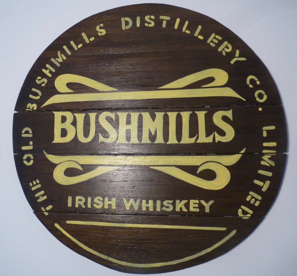 Handgeschilderd Irish pub bord / Bushmills whiskey / mancave, Reclamebord, Ophalen of Verzenden, Zo goed als nieuw, B6