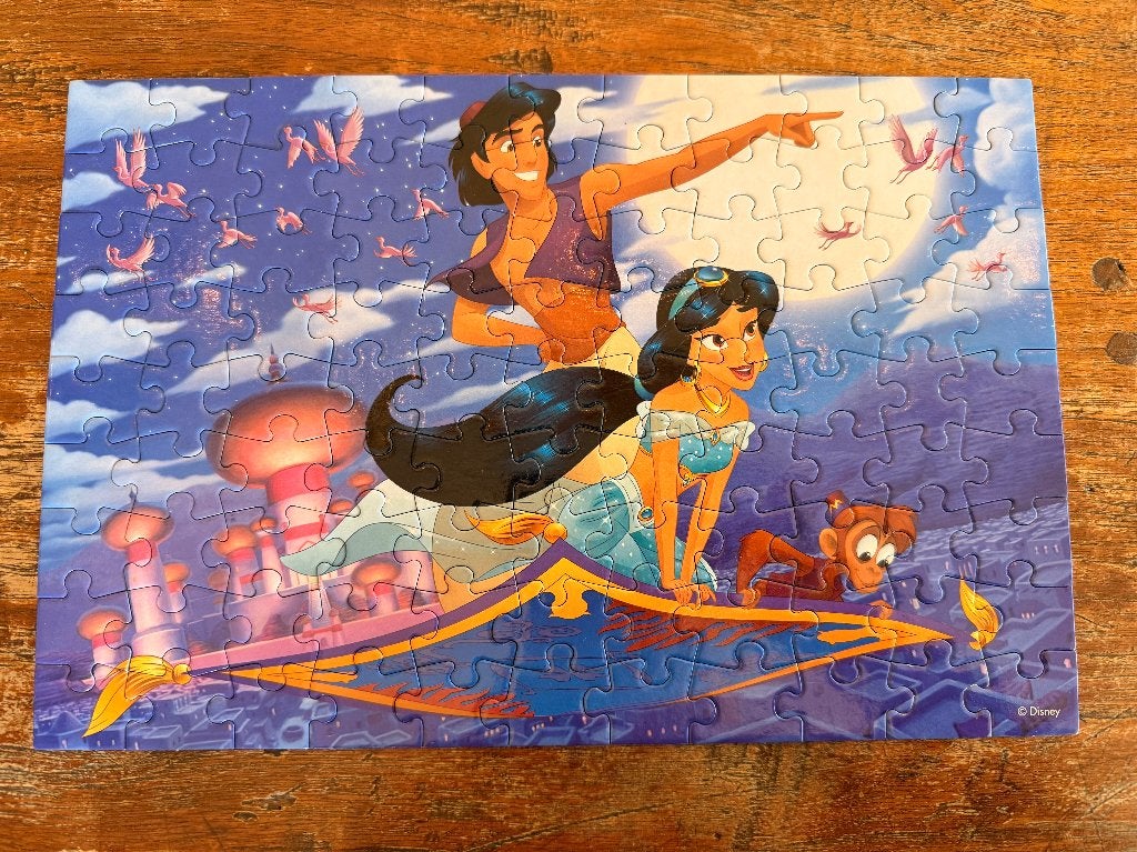 Disney Aladdin puzzel 99 stukjes, Ophalen of Verzenden, Meer dan 50 stukjes, Gebruikt, 6 jaar of ouder