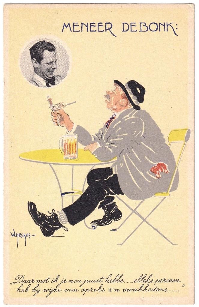 Kaart - Koos Koen no. 7 - Bier Pijp -  Illustrator W. Heskes, Verzamelen, Ansichtkaarten | Themakaarten, Ophalen of Verzenden