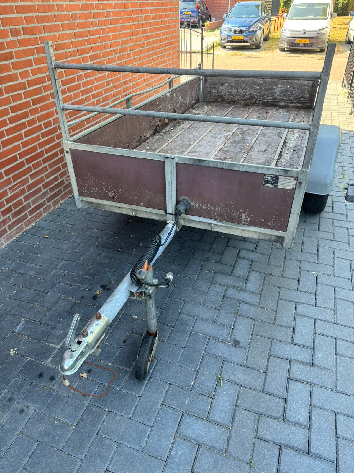Aanhanger Hapert 130 x 255 cm gegalvaniseerd, Ophalen, Gebruikt