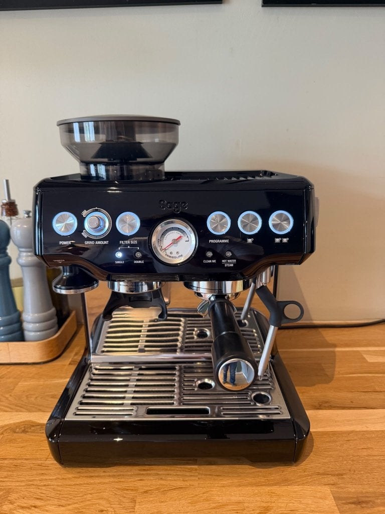 Sage Barista Express Black Sesame, Witgoed en Apparatuur, Ophalen, Espresso apparaat, Zo goed als nieuw, 2 tot 4 kopjes