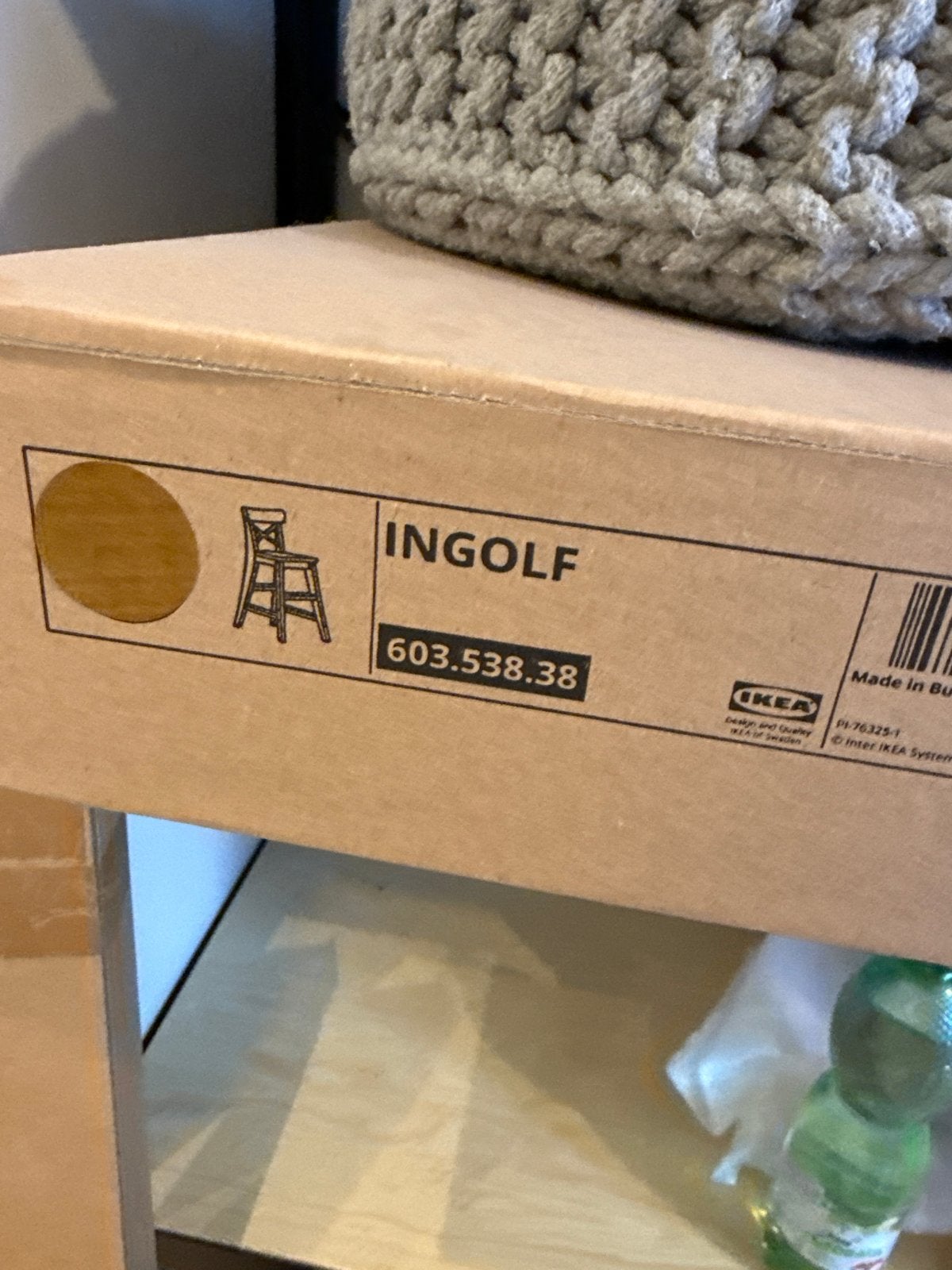 IKEA INGOLF barkruk, antiekbeits, Ophalen, Overige kleuren, Nieuw, Eén