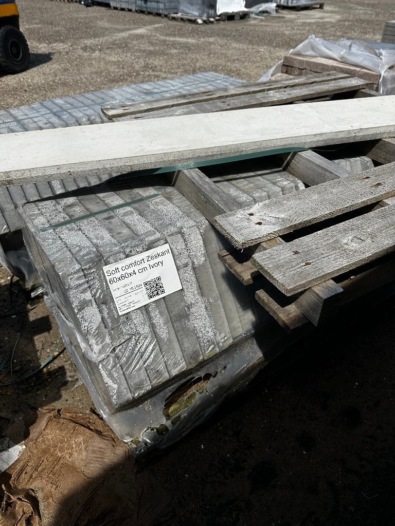 Partij 35st. Zeskant Ivory 60x60, Ophalen, Nieuw, 10 m² of meer, Beton