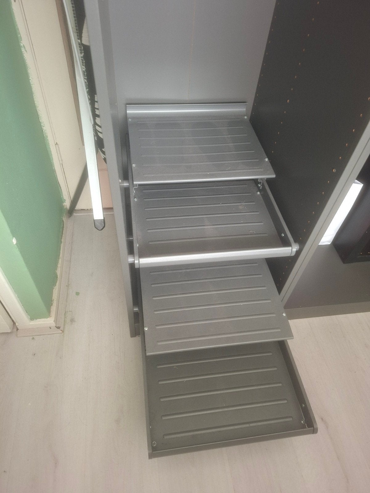 2x Uittrekbare schoenenrek Pax kast - Grijs - Ikea, Ophalen, Met plank(en), Minder dan 50 cm, Gebruikt