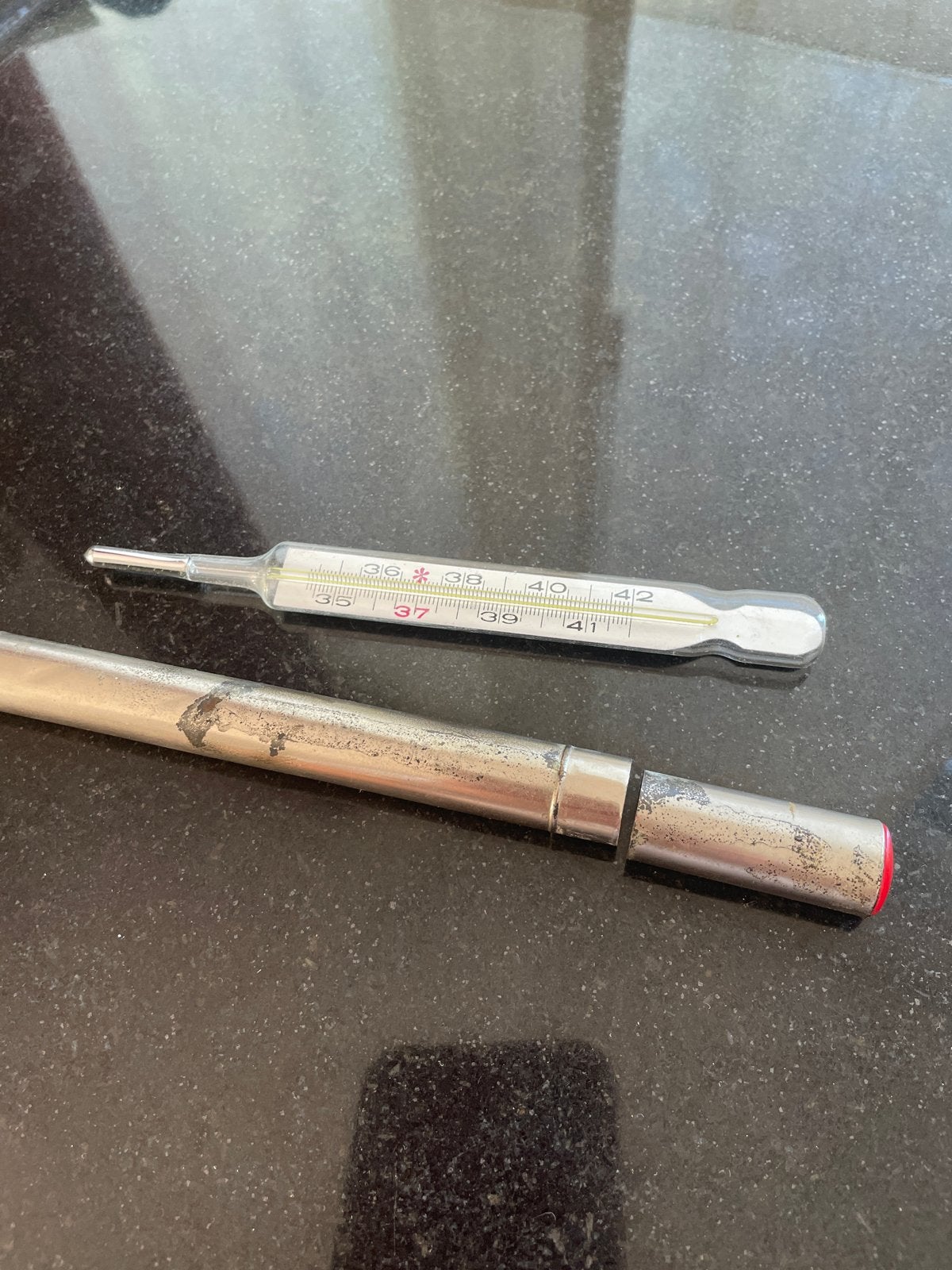 Vintage koortsthermometer uit de jaren '60 - Ormes, Lichaamsthermometer, Glas, Ophalen of Verzenden, Zo goed als nieuw