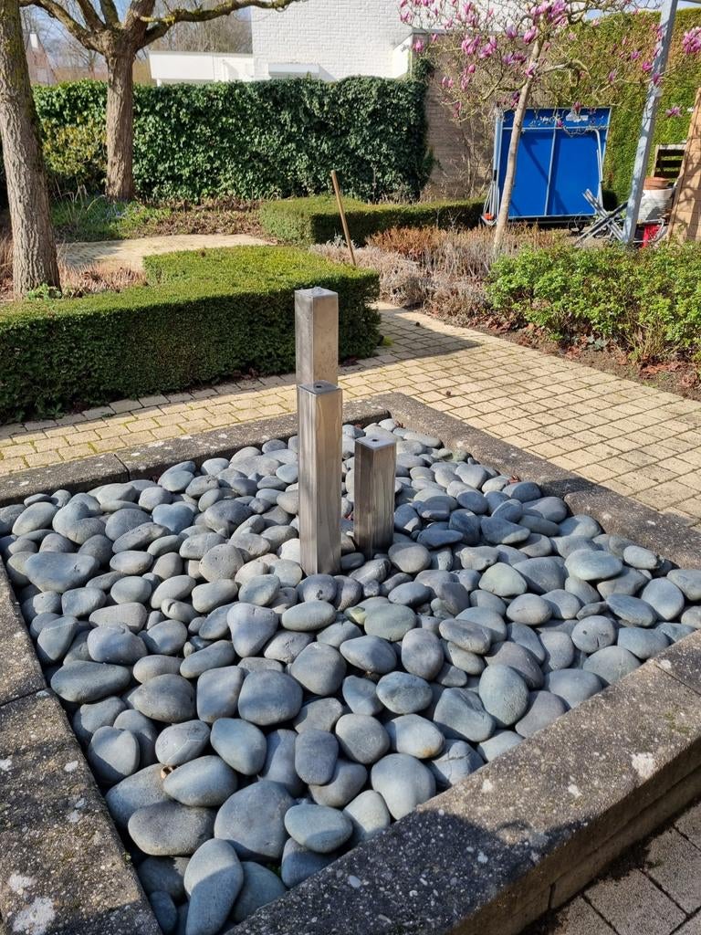 Moderne RVS fontein voor tuin/terras, Ophalen, Gebruikt, Rvs, Fontein