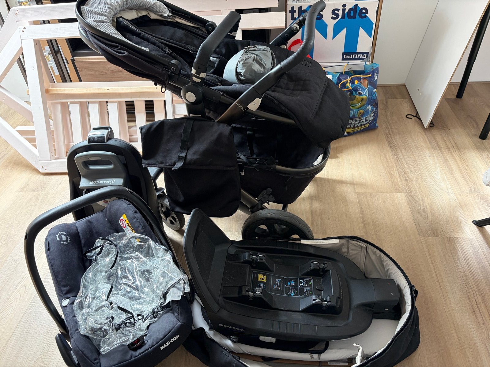 Complete Joolz Geo 3 set met Maxi-Cosi en BabyBjörn wippertj, Gebruikt, Combiwagen, Met autostoeltje, Ophalen