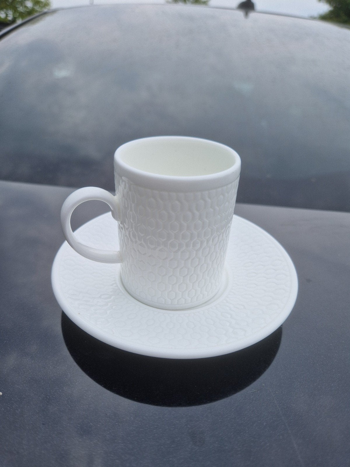 Wedgwood Gio Espresso Kop en Schotel - Nieuwstaat, Ophalen of Verzenden, Zo goed als nieuw, Porselein, Kop(pen) en/of Schotel(s)