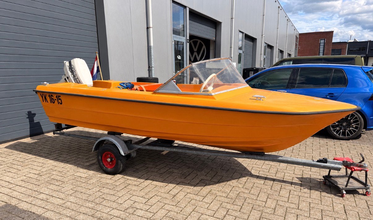 Skibsplast speedboot incl buitenboordmotor en trailer, Ophalen, Overige merken, Gebruikt, 4 m