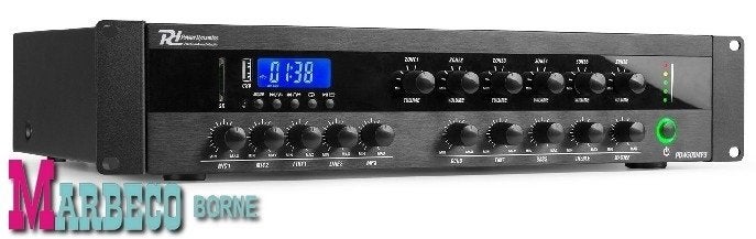 Amplifier PA 100volt, 500W, 6 Zones, Bluetooth, USB, SD, FM, Info@marbeco.nl, Power Dynamics, Nieuw, Overige instrumenten