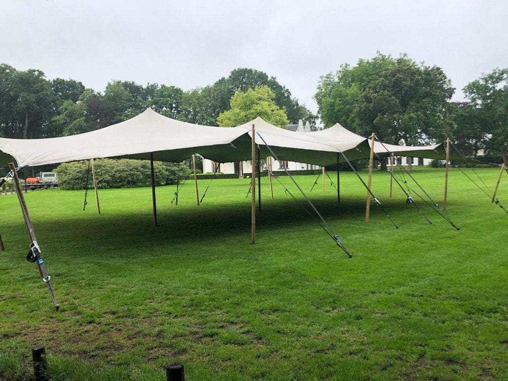 Stretchtent taupe, Ophalen, Gebruikt, Overige typen, 6 meter of meer