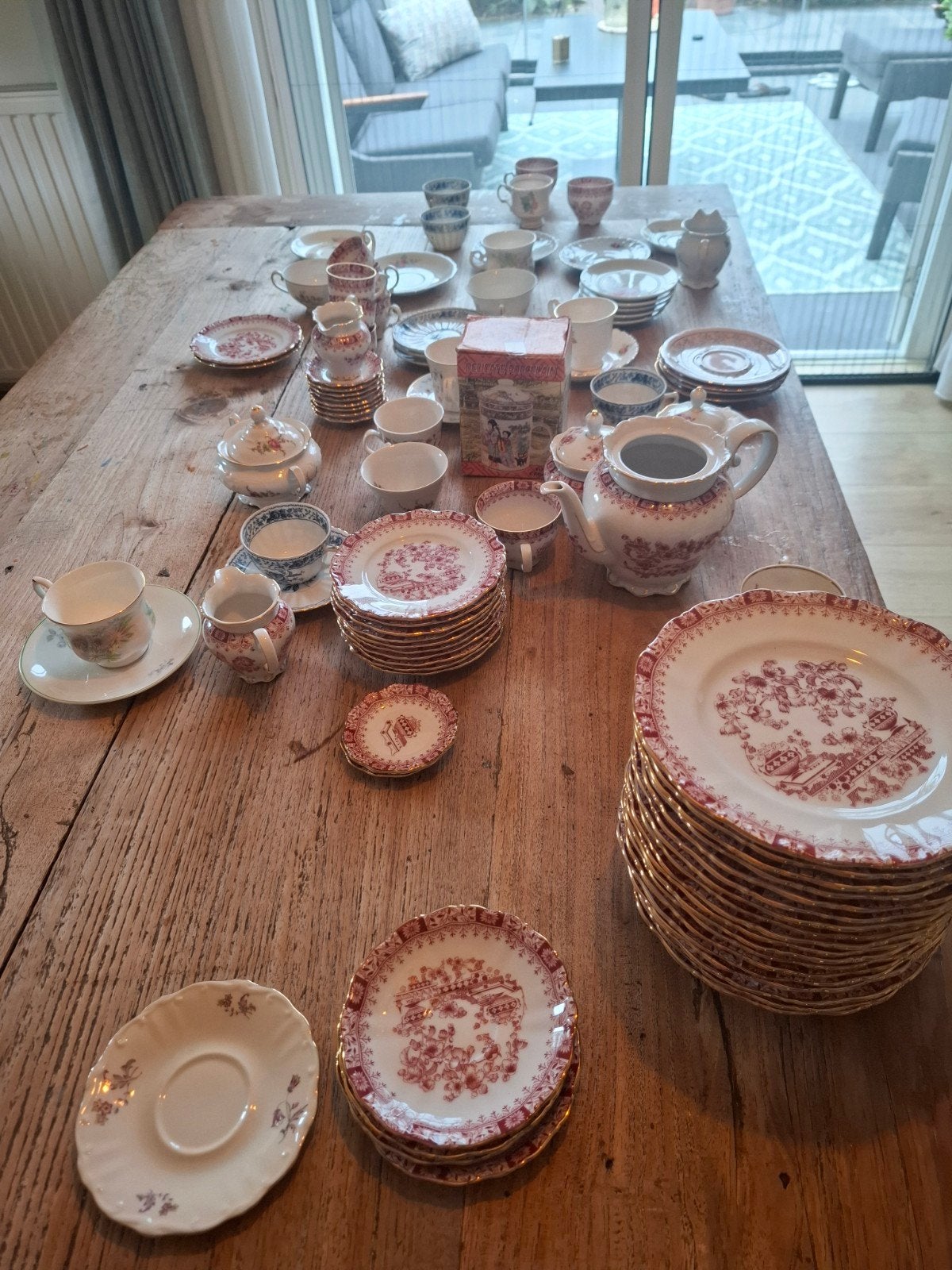 Grote collectie vintage theeservies, Antiek en Kunst, Ophalen