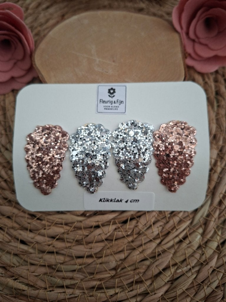 Klikklak 4 cm met glitters, Kinderen en Baby's, Haarspeld, Nieuw, Ophalen of Verzenden, Handgemaakt