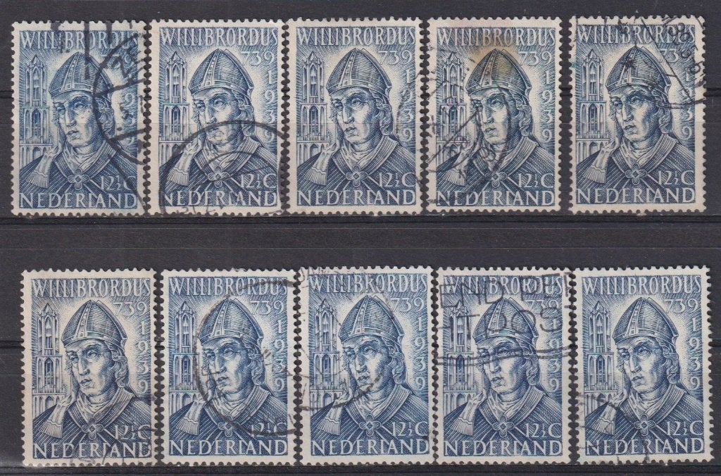 Nederland 1939 nr. 324 Willibrordes 10X, Verzenden, Gestempeld, Overige thema's