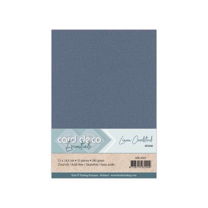 Card Deco linnenkarton A5 63 stone 10 vellen 240 gram, Overige merken, Papier of Karton, ., Nieuw