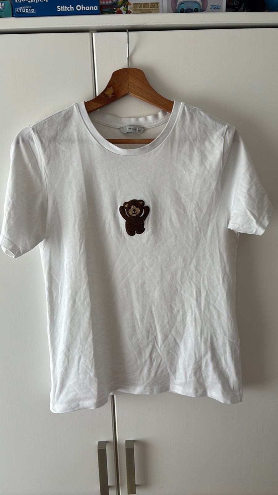 Pigalle meisjes shirt wit met teddy opdruk mt XS, Wit, Ophalen of Verzenden, Zo goed als nieuw, Korte mouw