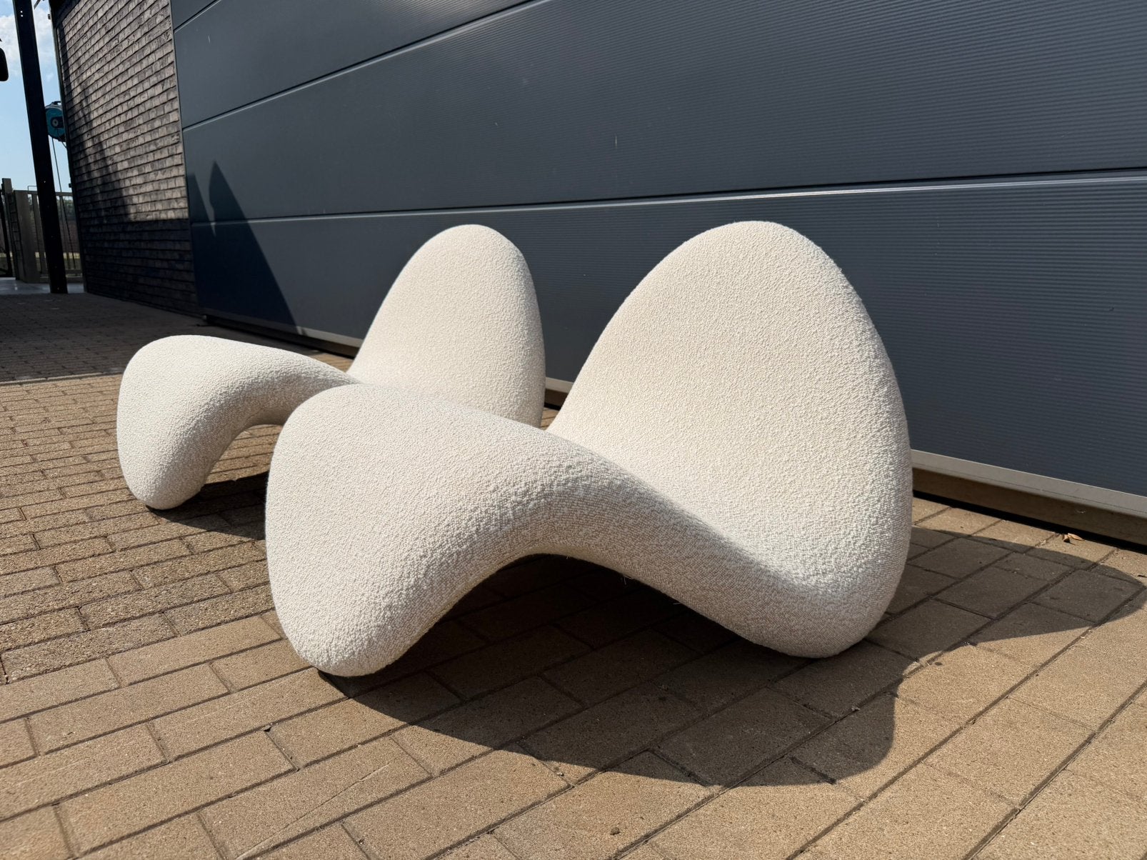 2x Artifort Tongue F577 Pierre Paulin Beige Bouclé NIEUWST!!, Huis en Inrichting, 75 tot 100 cm, Ophalen of Verzenden, Zo goed als nieuw