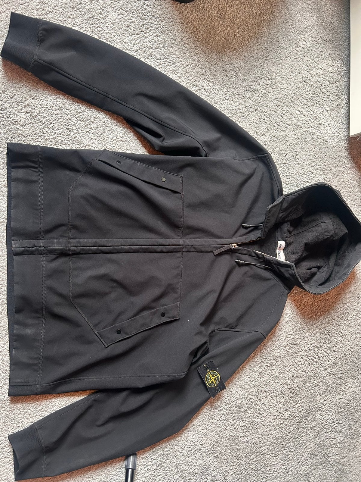 Stone Island Soft Shell-R Jas Zwart Maat XXL, Kleding | Heren, Ophalen of Verzenden, Zo goed als nieuw, Maat 56/58 (XL), Zwart