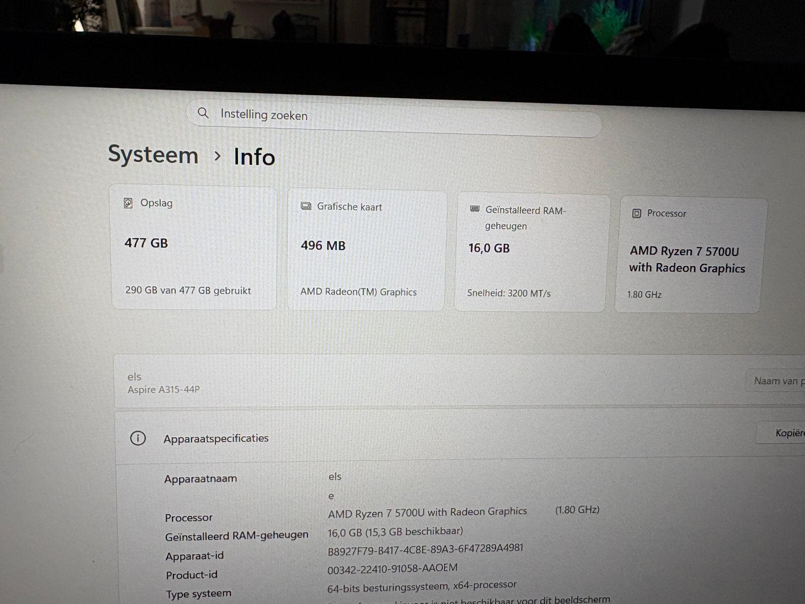 Acer aspre 3 15, Computers en Software, Windows Laptops, Ophalen, 2 tot 3 Ghz, Zo goed als nieuw, 16 GB