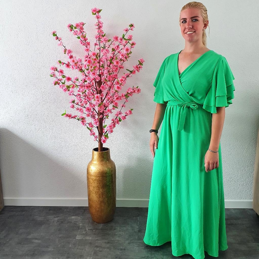 Lange Zomerjurk Groen, Maat 38/40 (M), Verzenden, Nieuw, Onder de knie