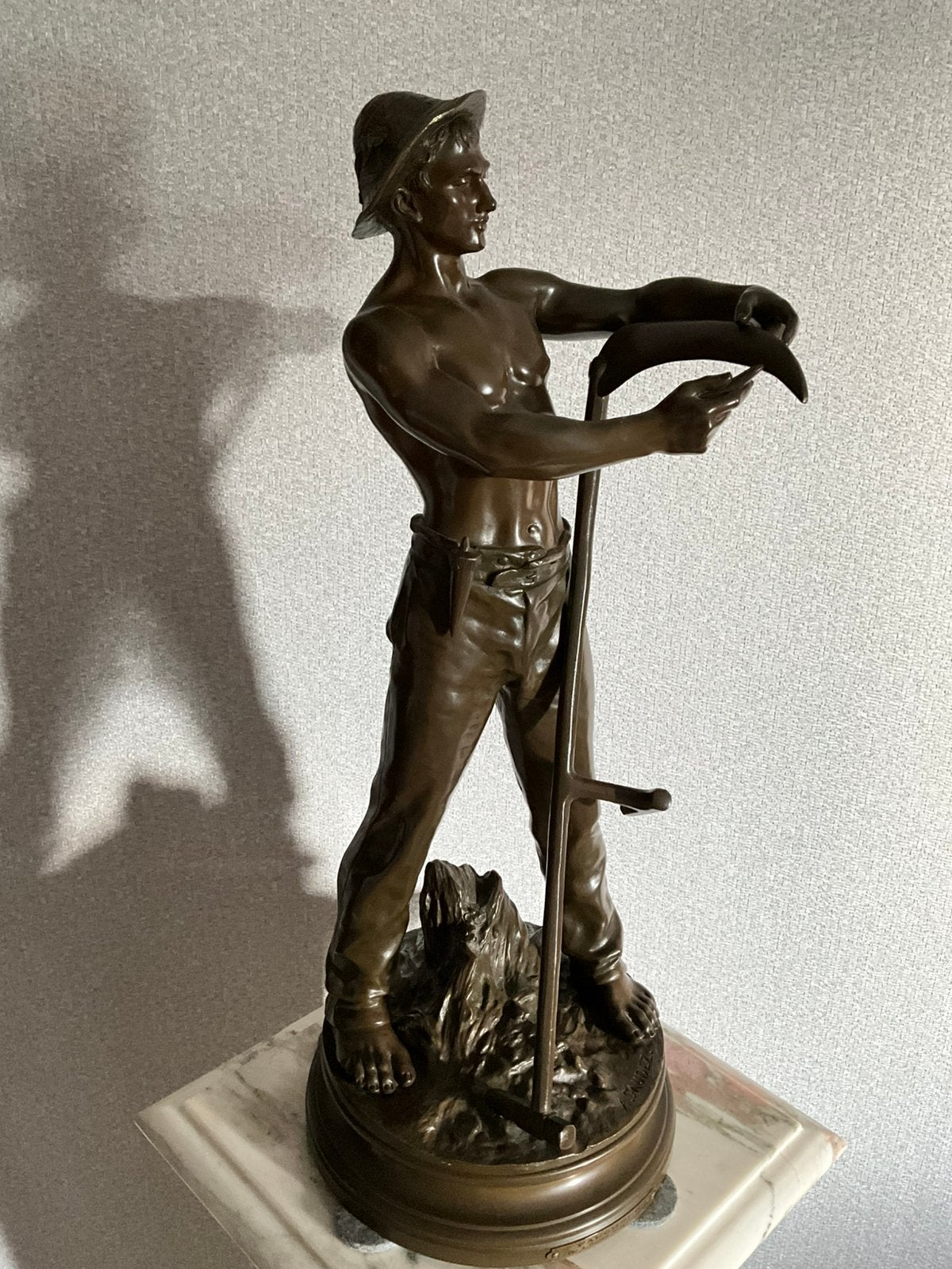 Bronzen beeld A Gaudez, Ophalen of Verzenden