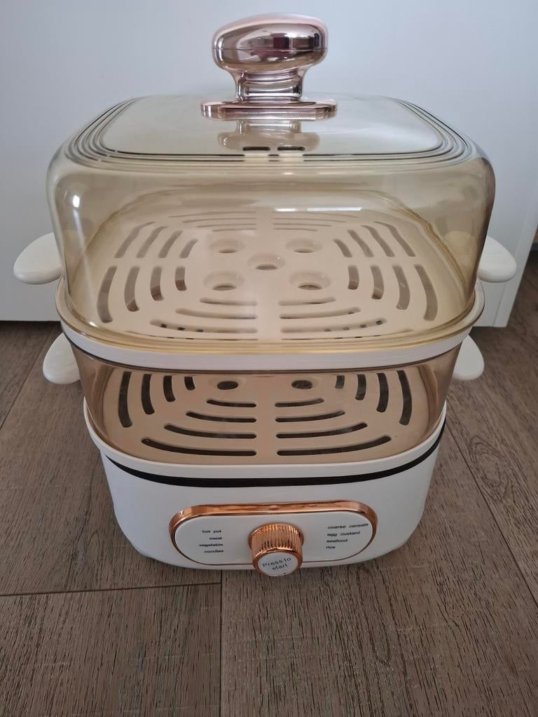🥦🥔🥙Elektrische 2-laags stoomkoker 1200W, Ophalen, Timer, Zo goed als nieuw