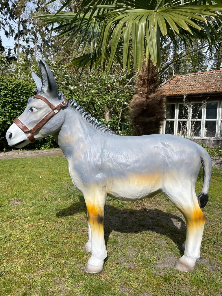 Ezel beeld tuin boerderij wei terras, Ophalen, Nieuw, Kunststof, Dierenbeeld