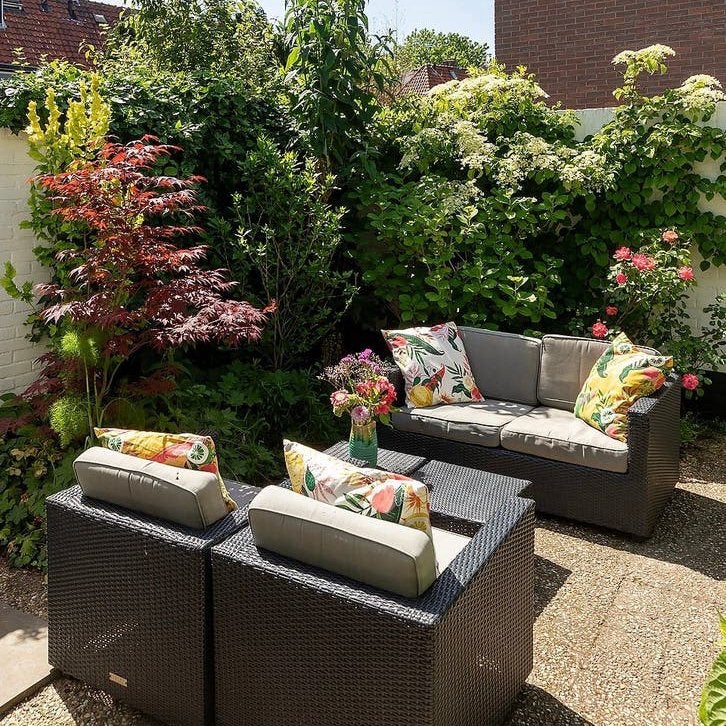Royal Patio 4 persoons loungeset antraciet grijs, Tuin en Terras, Ophalen, 4 zitplaatsen, Gebruikt, Bank