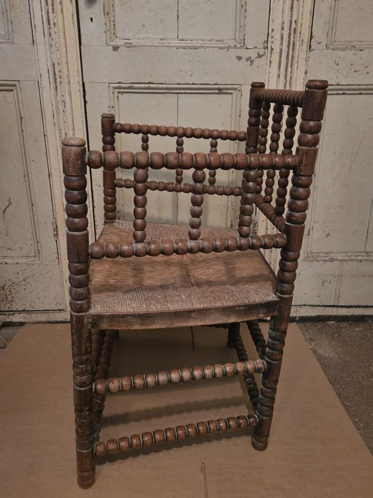 Antieke Spijlenstoel met Bies Zitting, Antiek en Kunst, Ophalen