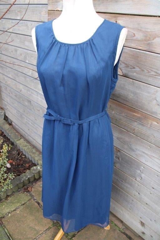 Jurk donkerblauw Mohr Kleider mt 42 Vintage Vaste prijs, Kleding | Dames, Maat 42/44 (L), Zo goed als nieuw, Knielengte, Mohr Kleider