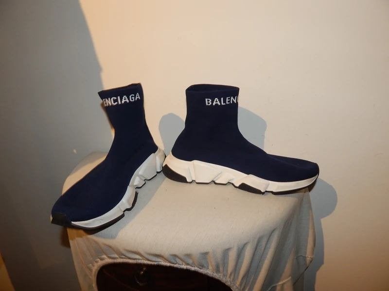 Balenciaga speed sneakers blauw merk bovenkant ZGAN 40, Balenciaga, Verzenden, Blauw, Sneakers of Gympen
