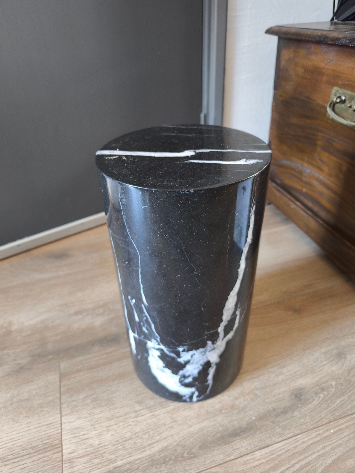 Massief Marmeren Cilinder Bijzettafel / Piëdestal, Ophalen
