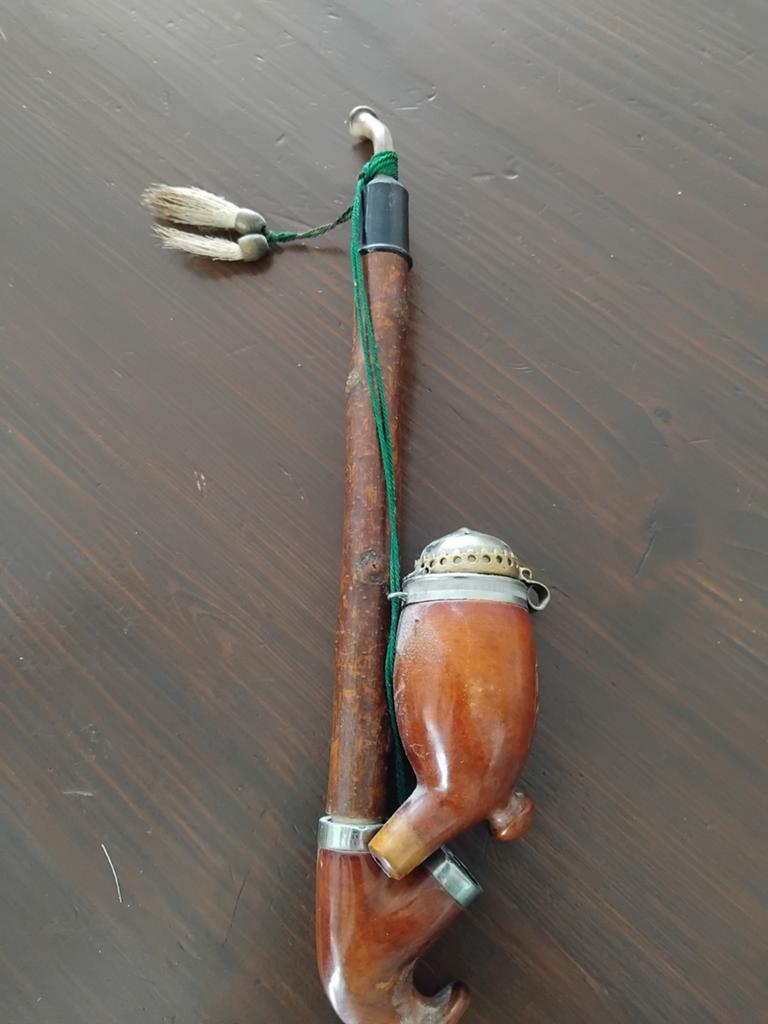 Antieke Duitse/Oostenrijkse Jachtpijp met houtsnijwerk, Ophalen of Verzenden