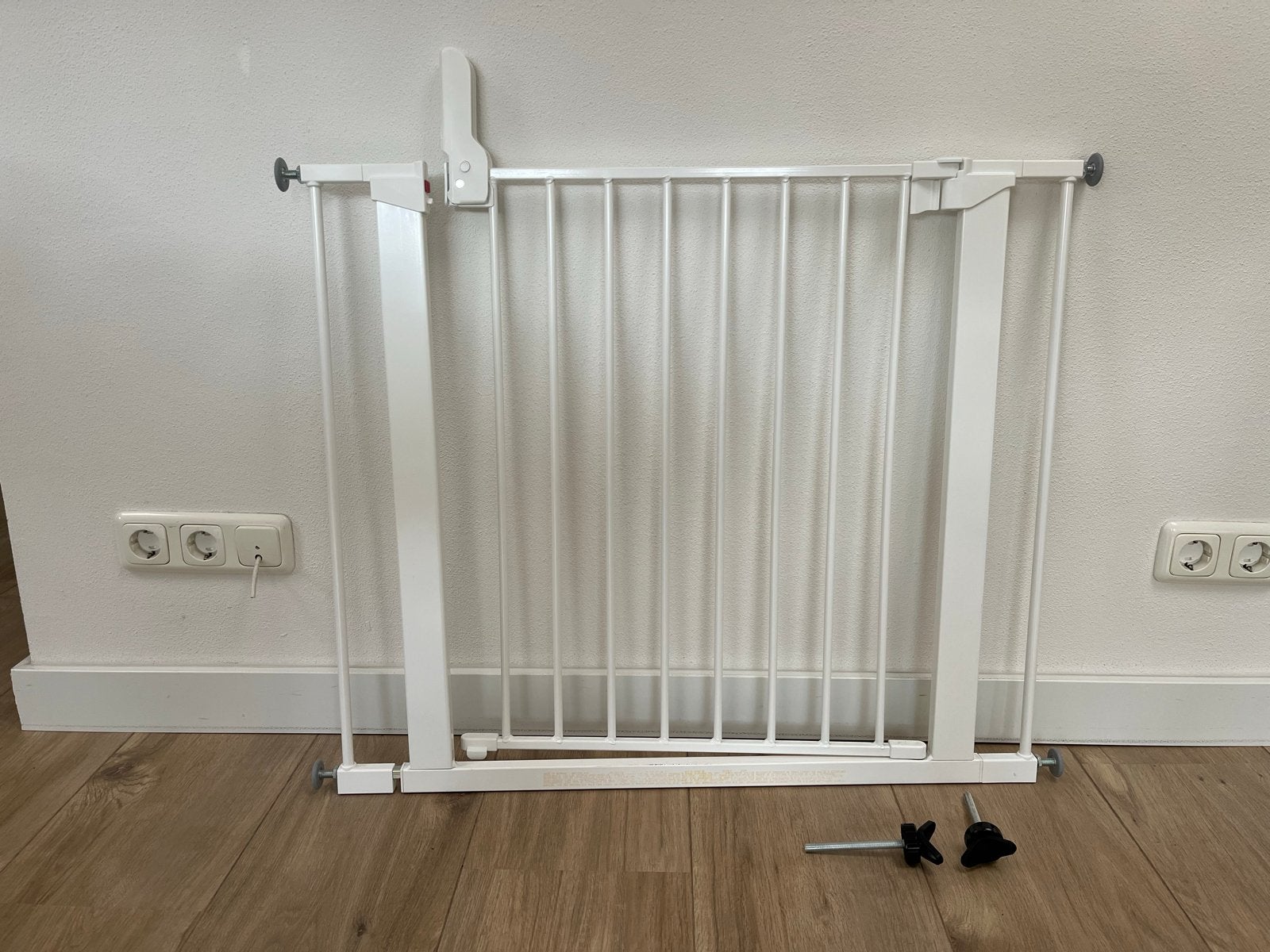 Wit metalen BabyDan Premier traphekje / klemhekje, Ophalen, Gebruikt, Klemhekje, Metaal of IJzer