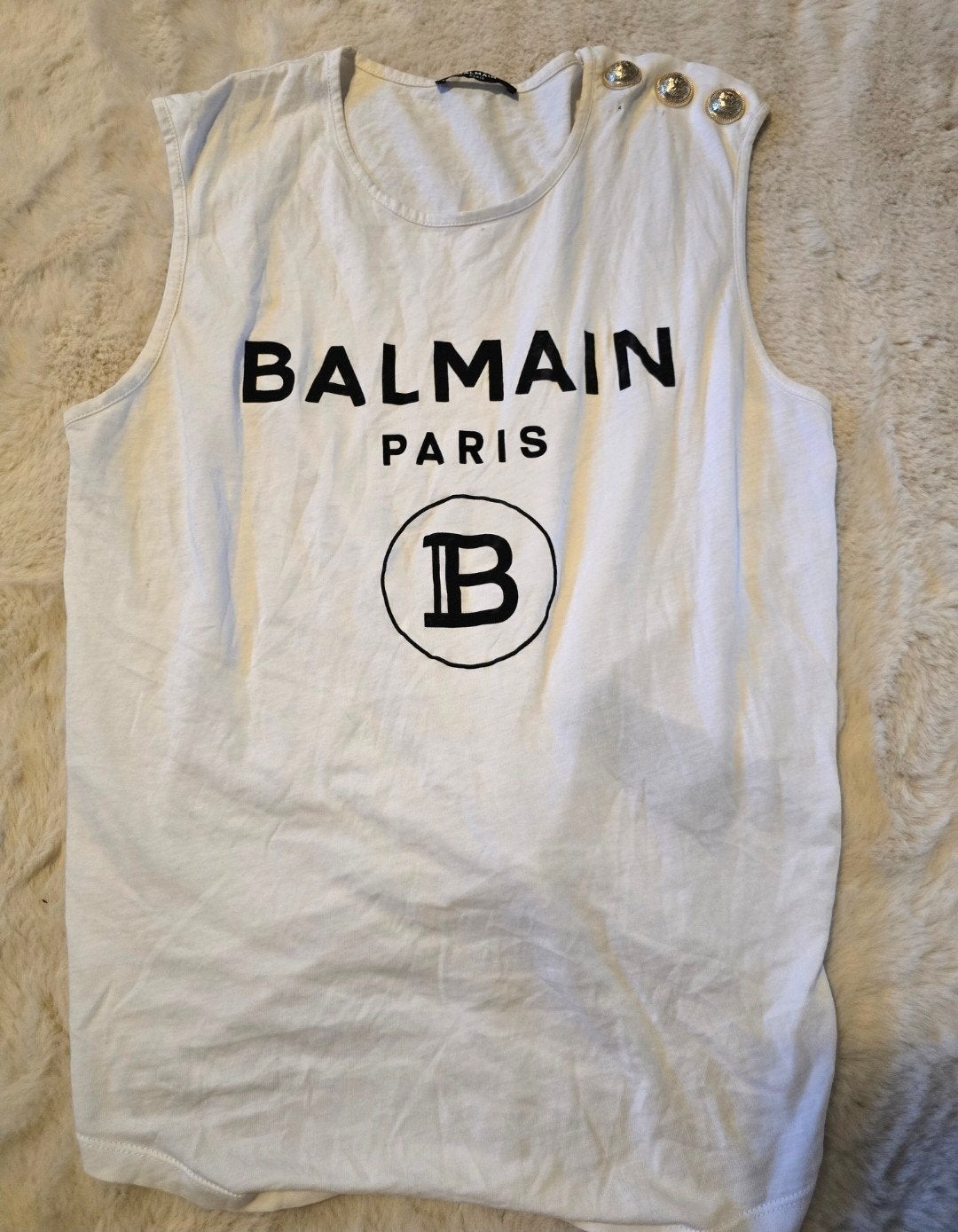 Originele Balmain top met lichte gaatjes - koopje, Verzenden, Wit, Gedragen, Balmain
