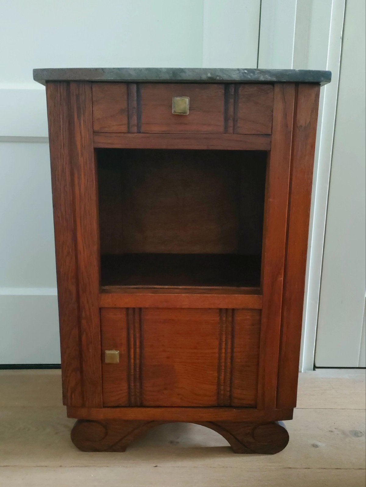 Art deco nachtkastje marmer vintage nachtkastje kastje, Ophalen