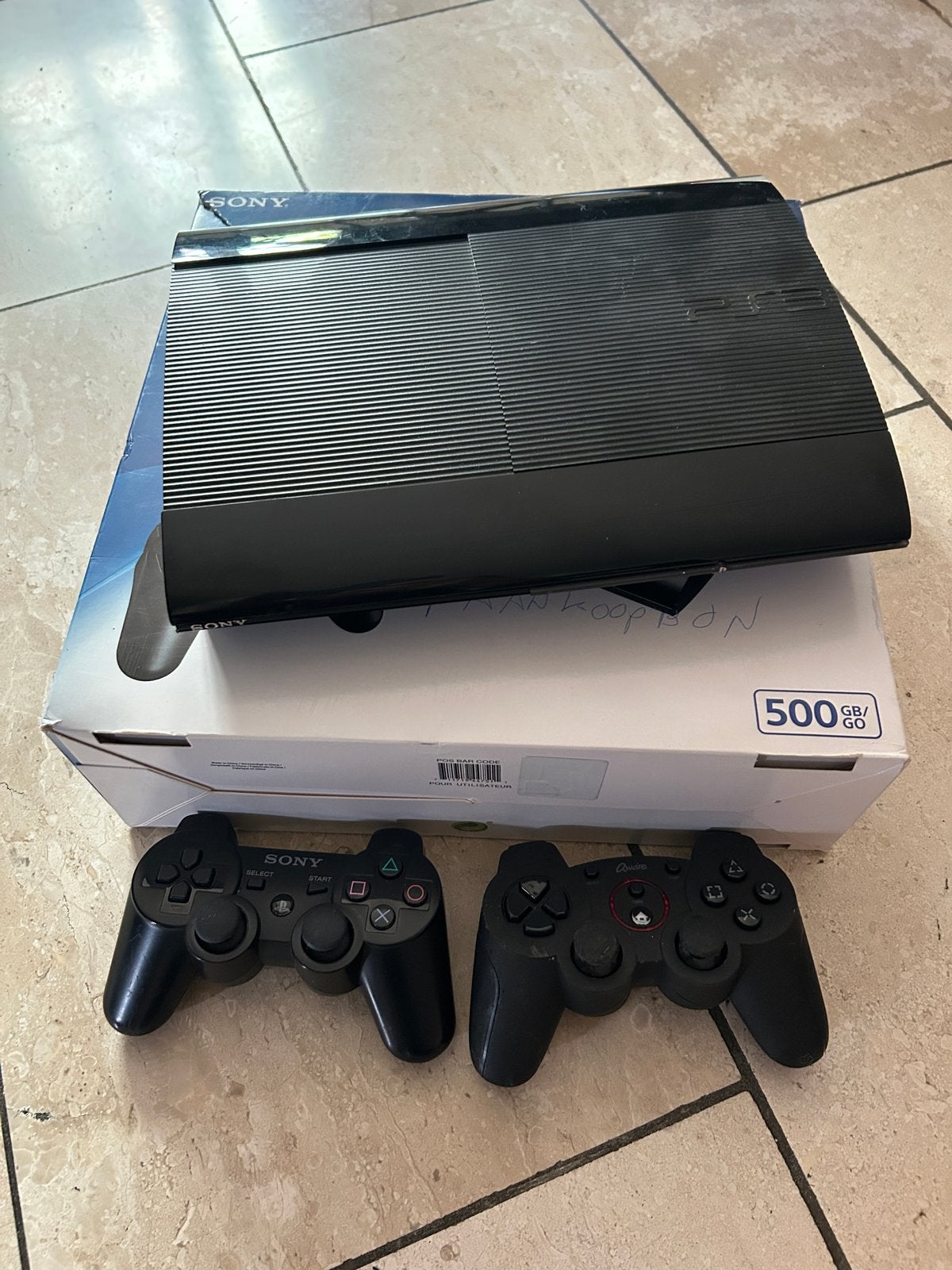 PlayStation 3 Super Slim 500GB met 2 controllers en GTA V, Super Slim, Met 2 controllers, Ophalen of Verzenden, 500 GB