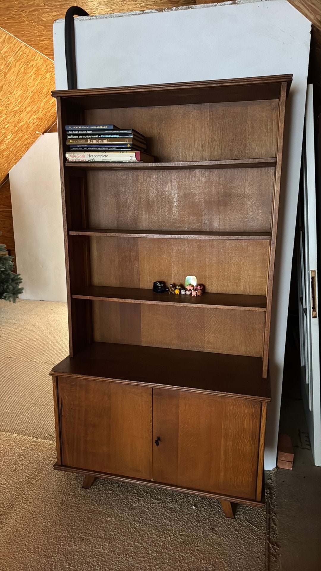 Boekenkast jaren ‘50, Ophalen, 50 tot 100 cm, Zo goed als nieuw, 150 tot 200 cm