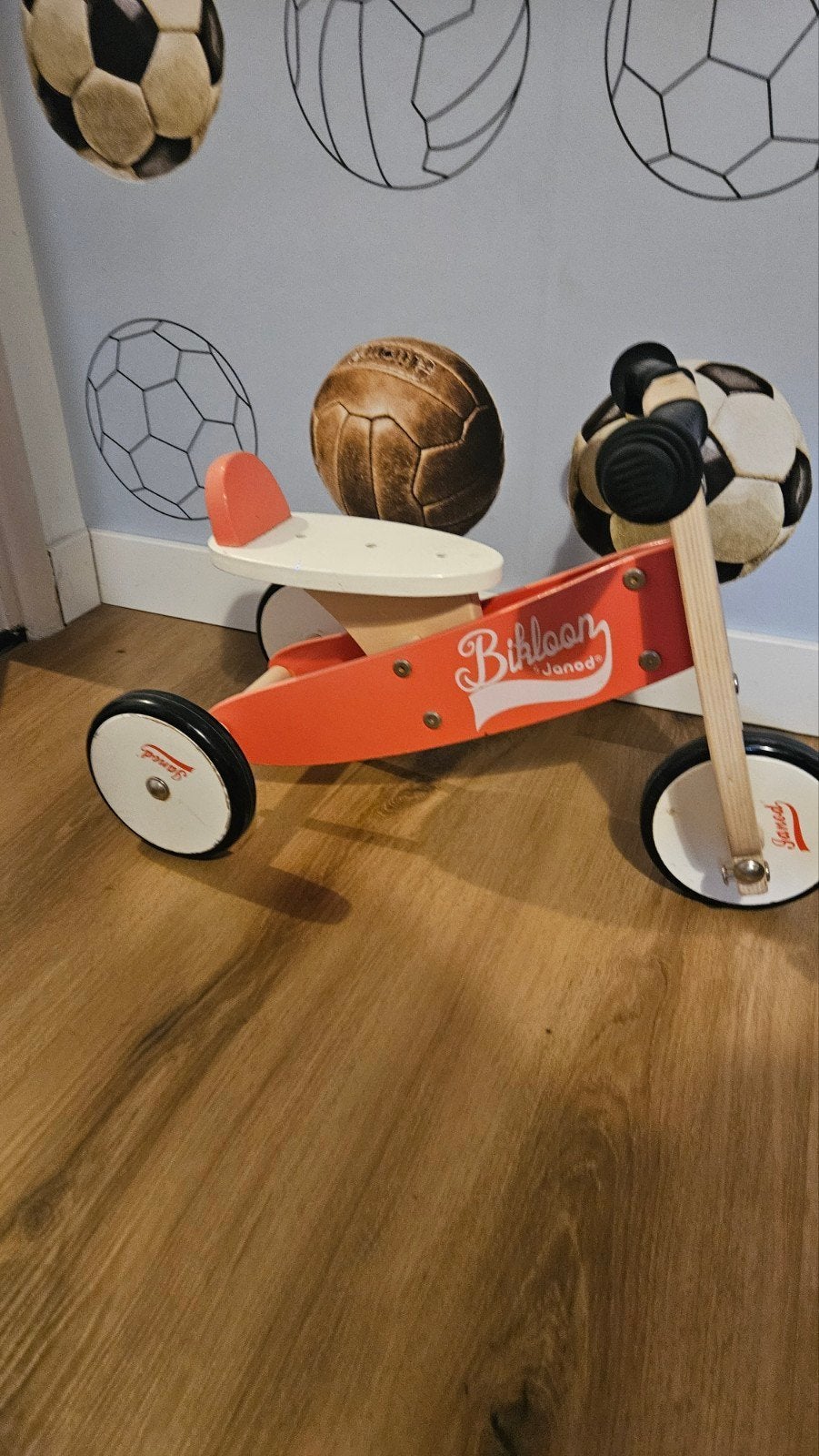 Janod Bikloon Houten Loopfiets Rood, Ophalen, Gebruikt, Loopfiets