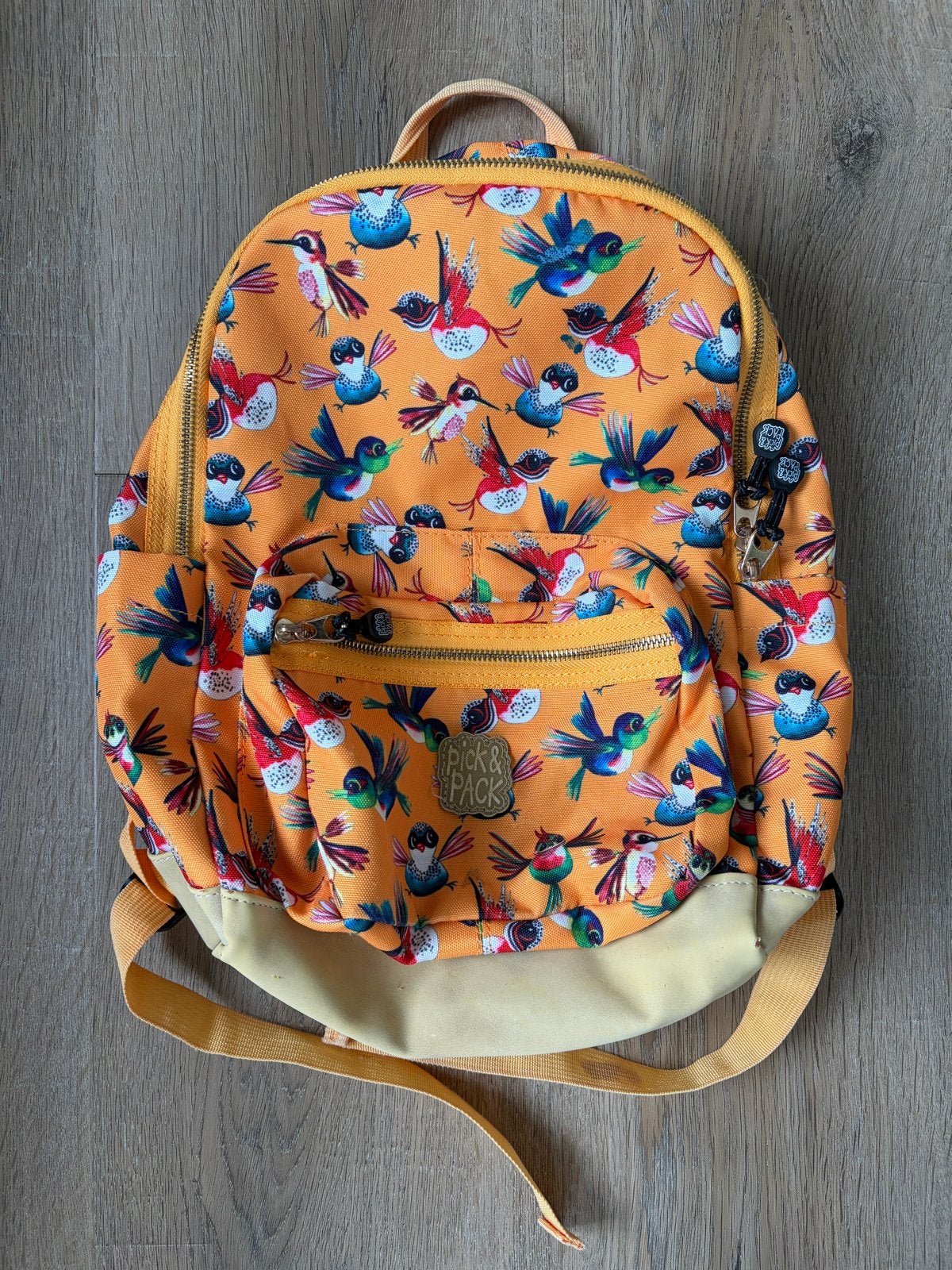Pick & Pack Kinderrugzak met vogelprint, Ophalen of Verzenden, Gebruikt, Overige merken, 30 tot 45 cm