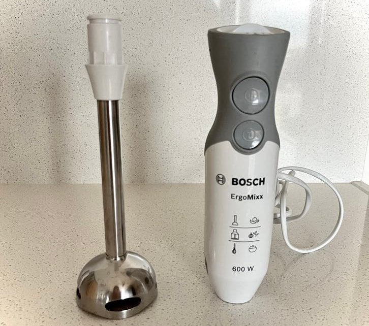 Bosch ErgoMixx 600W Hand Blender, Witgoed en Apparatuur, 4 liter of meer, Ophalen of Verzenden, Zo goed als nieuw, 3 snelheden of meer