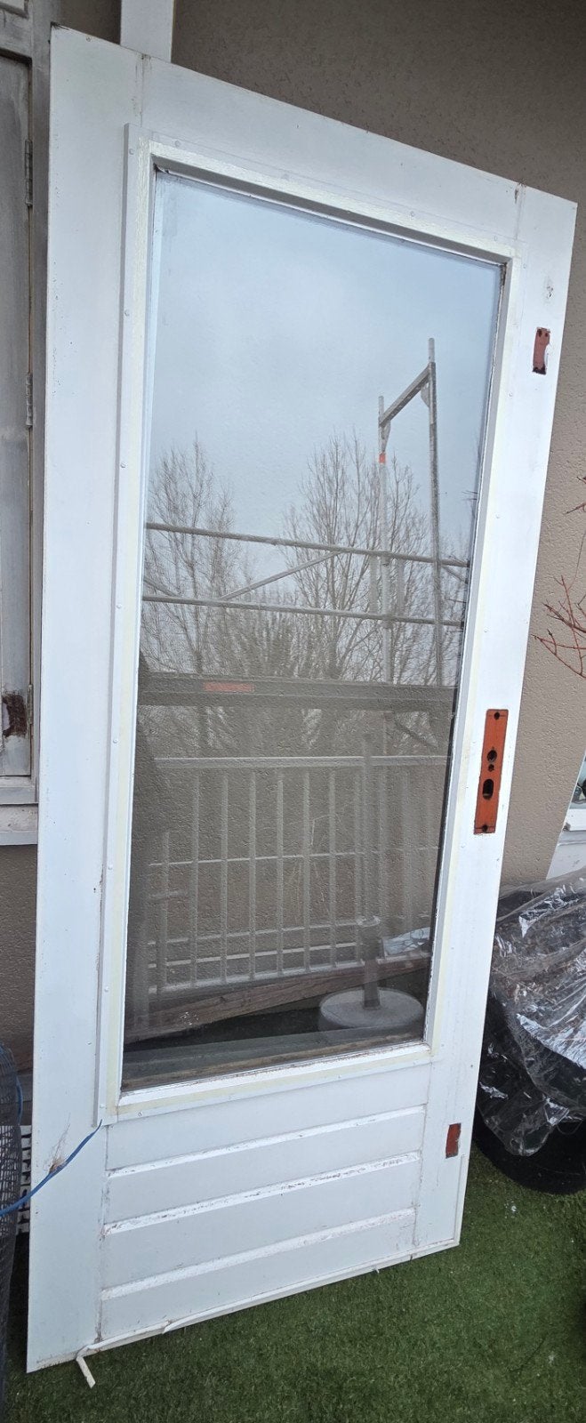 hardhouten buitendeur, tuindeur, balkondeur dubbelglas, Ophalen, 80 tot 100 cm, 200 tot 215 cm, Hout