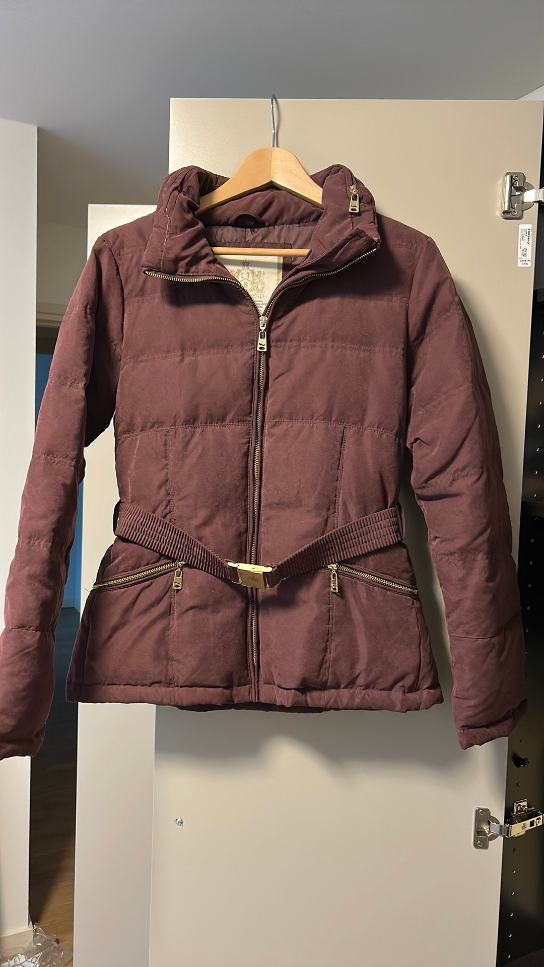 LTB jas maat S/M aubergine met goudkleurige details, Ophalen of Verzenden, Zo goed als nieuw, Maat 36 (S), Paars