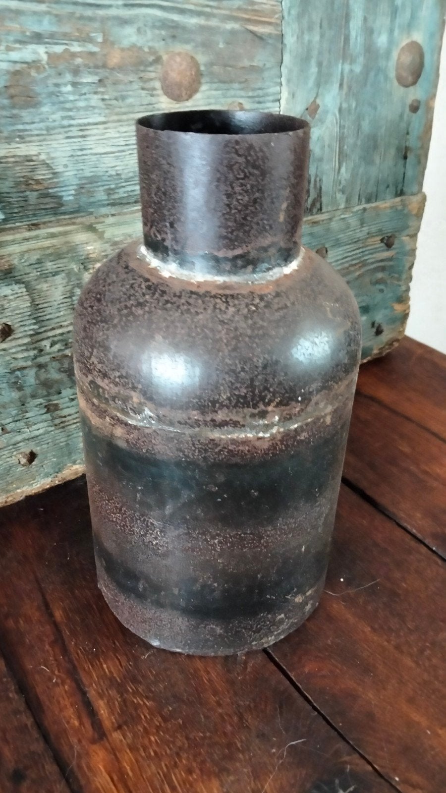 Brocante metalen grote vaas, Ophalen of Verzenden