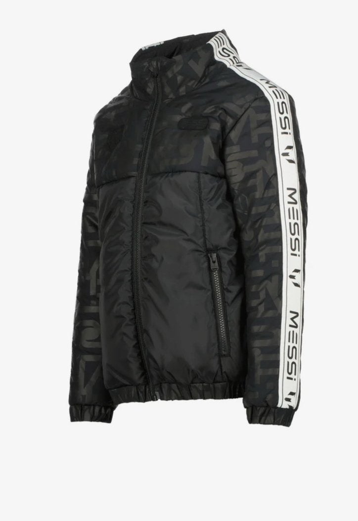 Kinder Messi jas jacket rits outdoor winterjas zwart 98 104, Messi, Ophalen of Verzenden, Zo goed als nieuw, Jongen