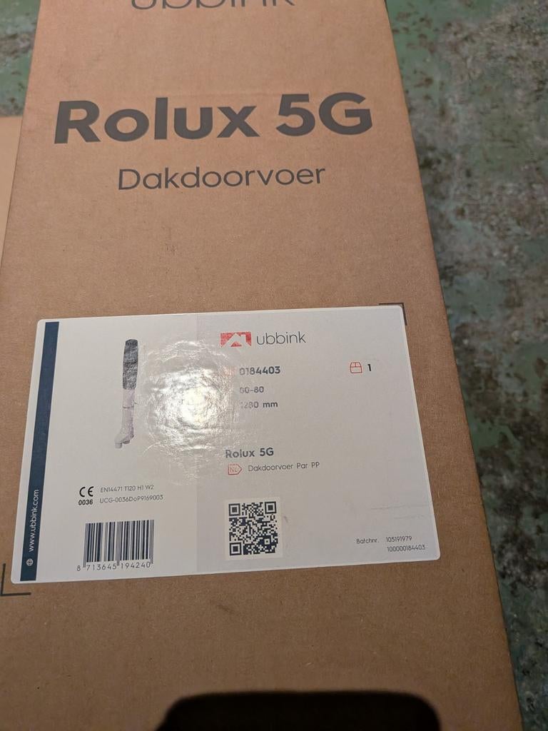 Ubink Rolux 5G Dakdoorvoer 125-80 mm, Doe-het-zelf en Verbouw, Buizen en Afvoer, Ophalen, Afvoer, Pvc, Nieuw