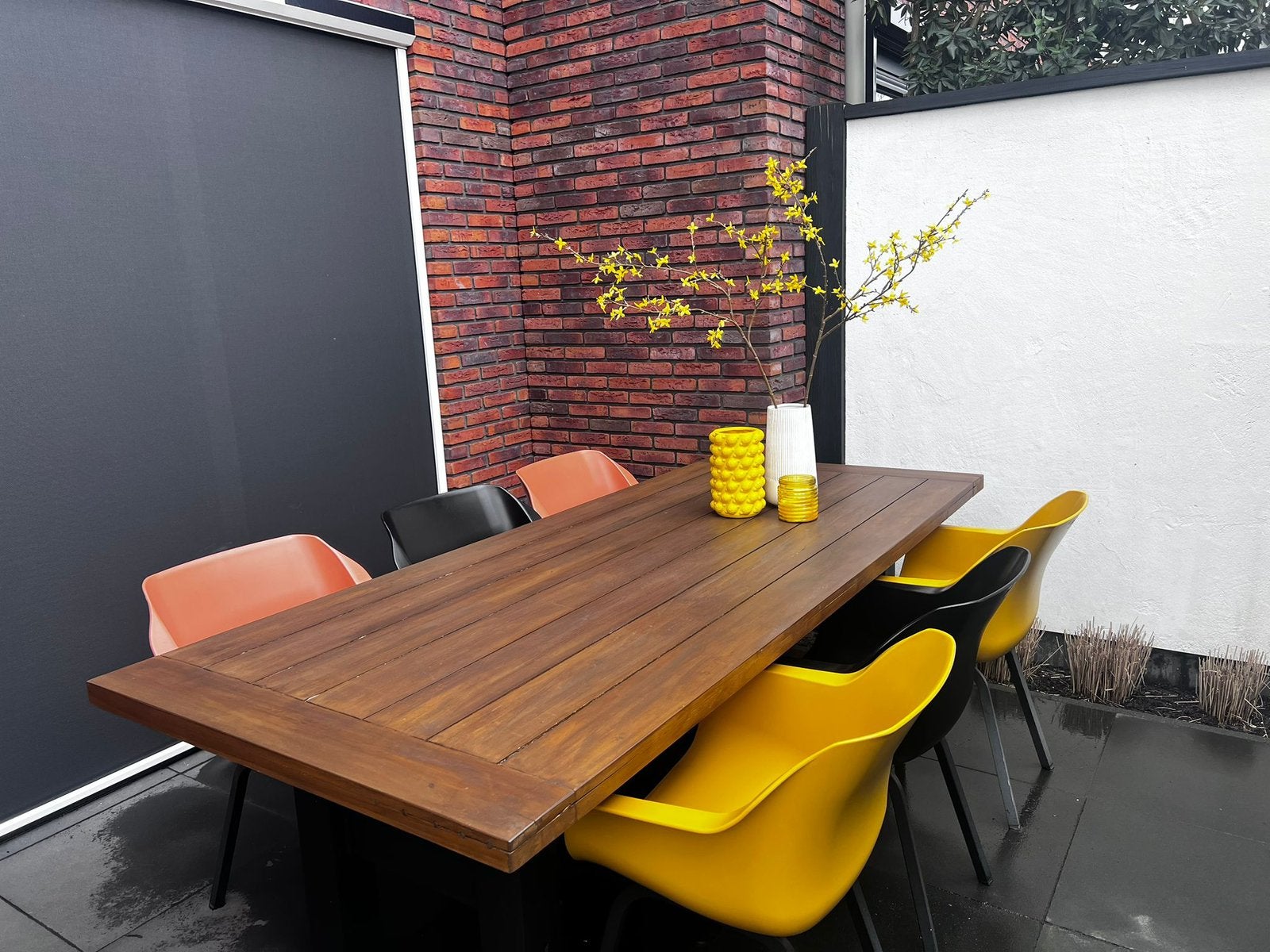 Hartman tuinset teak tafel 6 stoelen in goede staat, Tuin en Terras, Tuinsets en Loungesets, Ophalen, 6 zitplaatsen, Teakhout