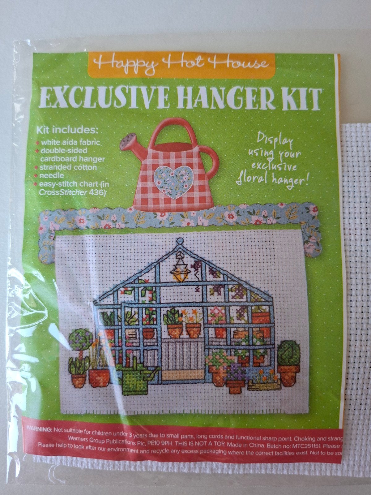 Borduurpakketje plantenkas met hanger, nieuw!, Ophalen of Verzenden, Nieuw, Handborduren, Borduurpakket
